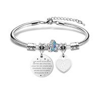 Angelra Bracelets Bonnes Amies pour Femmes avec Lettres Initiales -Cadeau Personnalisé Bracelets d'amitié pour Filles-Bracelets de Nom Offrir Bestie Sœur Collègue Fille (R)