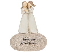 Angels Cadeau Sentimental avec Inscription « Sisters are Forever Friends », Blancs