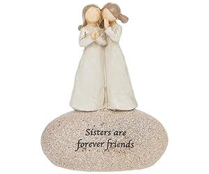 Angels Cadeau Sentimental avec Inscription « Sisters are Forever Friends », Blancs