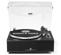 ANGELS HORN Platine Vinyle Bluetooth Hi-FI avec Enceintes intégrées | Préampli phono intégré, cellule MM AT-3600L, tourne-disque à entraînement par courroie 33/45 tr/min, contrepoids réglable