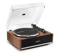 ANGELS HORN Tourne-disque avec Bluetooth, haut-parleurs intégrés et préamplificateur phonique, platine HiFi avec micro magnétique AT-3600L, prise casque, entraînement par courroie, 33/45 tr/min