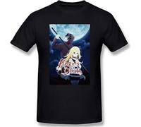 Angels of Death 3D Print Short Sleeve Fashion T Shirt for Men 100% Cotton Black Black Manches Courtes(XX-Large)