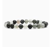 Angelstones Bracelet élastique unisexe en pierres semi-précieuses de 8 mm avec perles rondes de 17,8 cm, taille unique, Pierre précieuse