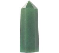 Angelstones Pierre précieuse aventurine verte naturelle hexagonale pointue Reiki Chakra à facettes prisme baguette magique pour décoration de la maison