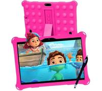 AngelTech Tablette Enfants XL - 10 Pouces - 3+4Go RAM - 32 + 64Go ROM - Contrôle Parental - Éducative - Idéal Voiture - Rose