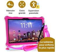 AngelTech Tablette Enfants XL PRO II - 10'' HD - 4 + 3Go RAM - 64 + 128Go ROM - Contrôle Parental - Octa 8 Core - Éducative -