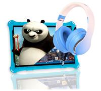 AngelTech Tablette Tactile pour Enfants Pro Max - 8'' HD - 4+3Go RAM - 64+64Go ROM - Octa 8 Core (Pack Enfant Bleu)