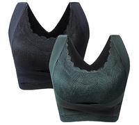 ANGELTRAP Lymphvité et Mise en Forme et Soutien-Gorge de Levage Puissant, Soutien-Gorge lymphatique, Soutien-Gorge de Drainage lymphatique (M,Black-Green)