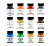 Angelus Leather Acrylic Paint Kit de 12 kits de peinture acrylique pour personnaliser les baskets, chaussures, chapeaux, vestes, sacs - Métallique et nacré