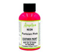 Angelus Leather Paint, Neon Parisian Pink, 4 ounce jar (725-04-123)