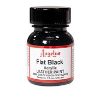 Angelus Peinture Acrylique Cuir 29,5 ml - Gris - Noir mat/noir mat, 1 Ounce