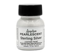 Angelus Peinture nacrée pour cuir, argent sterling, 1 once pour personnaliser chaussures, bottes, vestes, chemises, tennis et plus encore, fabriquée aux États-Unis