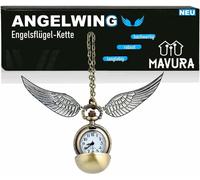 ANGELWING Chaîne Ailes d'Ange Pendentif Golden Schnatz avec ailes & médaillon montre