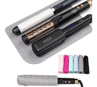ANGENIL Grand Tapis Pochette Resistant a la Chaleur de Silicone Pour fer a Lisser Lisseur, fer à Friser, Boucleur a Cheveux, fer à Lisser a Vapeur de Voyage, Plaque Titane Ceramique Professionnel