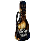 Anger Wild Tiger Sac pour guitare acoustique avec bandoulière réglable et crochet arrière, convient pour guitares électriques, basses, guitares classiques, ukulélé, 7,6 cm, 106,7 cm, Imprimé tigre