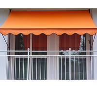 Angerer 2300/1006 - Auvent pour Balcon - Design Uni Dralon, 200 cm Large, Orange