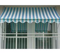 Angerer Auvent en Tissu PE Motif à Rayures Bleu 200 cm Mehrfarbig