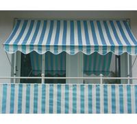 Angerer Auvent en Tissu PE Motif à Rayures Bleu 350 cm Mehrfarbig