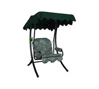 Angerer Balancelle de Jardin 1 Place, Structure en Acier Galvanisé, Toit Réglable, avec Coussin et Accoudoirs, 100x145x160 cm, Made in Germany (Motifs Vert)