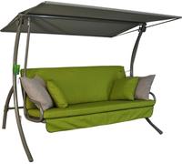 ANGERER Balancelle de Jardin Drift Smart, 3 Places, Acier Galvanisé, Convertible en Lit, avec Auvent Réglable, Textilène, 210 x 145 x 160 cm, Fabriquée en Allemagne (Vert Clair)