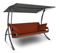 Angerer Balancelle de Jardin Elegance Joy, 3 Places, Structure en Acier Galvanisé, Tissu Primetex, avec Auvent Ajustable et Coussins Amovibles, Made in Germany (Terracotta)