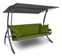 Angerer Balancelle de Jardin Elegance Joy, 3 Places, Structure en Acier Galvanisé, Tissu Primetex, avec Auvent Ajustable et Coussins Amovibles, Made in Germany (Vert Clair)