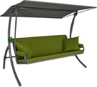 Angerer Balancelle de Jardin Elegance Joy, 3 Places, Structure en Acier Galvanisé, Tissu Primetex, avec Auvent Ajustable et Coussins Amovibles, Made in Germany (Vert Clair)