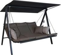 Angerer Balancelle de Jardin Lounge Smart, 3 Places, Structure en Acier Galvanisé, Tissu Textilène, avec Toit Pare-Soleil, Coussins Lavables, Fabriqué en Allemagne (Olive)