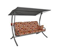 Angerer Balancelle de Jardin Royal, 3 Places, Structure en Acier Galvanisé, Tissu Primetex, Coussins Rembourrés, Capacité 270 kg, avec Toit Réglable, Made in Germany (Beige-Rouge-Orange à Fleurs)