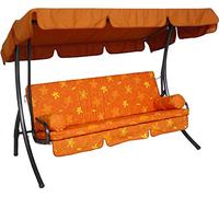 Angerer Balancelle de Jardin Trend, 3 Places, Convertible en Lit, Acier Galvanisé, Toit Réglable, 210 x 145 x 160 cm, Fabriqué en Allemagne (Terracotta-crème à Fleurs)