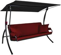 Angerer Balancelle Elegance Joy, 3 Places, Structure en Acier Galvanisé, Tissu Primetex, 210x145x160 cm, avec Coussins et Auvent Réglable, Made in Germany (Rouge)
