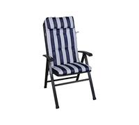 Angerer Coussin pour Chaise 50 x 120 cm avec Oreiller, Design Bleu-Blanc (sans Chaise)