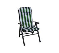 Angerer Coussin pour Chaise 50 x 120 cm avec Oreiller, Design Vert-Blanc (sans Chaise)