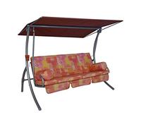 Angerer Dream Balancelle de Jardin Convertible, Structure en Acier Galvanisé, 3 Places avec Toit Ajustable, 210x145 cm Coussin Amovible, Fabriqué en Allemagne (Rose-Orange-Jaune à Motifs)