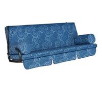 ANGERER Freizeitmöbel GmbH - Coussin pour balancelle Hollywood 3 places - Fabriqué en Allemagne (gris/bleu à fleurs)