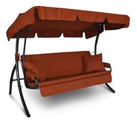 Angerer Hollywoodschaukel Trend Joy, Balancelle 3 Places Convertible en Lit, Structure en Acier Galvanisé, Auvent Réglable, Coussins Lavables, Made in Germany (Terracotta)