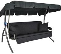 Angerer Hollywoodschaukel Trend Joy, Balancelle 3 Places Convertible en Lit, Structure en Acier Galvanisé, Auvent Réglable, Coussins Lavables, Made in Germany (Gris foncé)