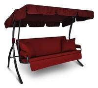 Angerer Hollywoodschaukel Trend Joy, Balancelle 3 Places Convertible en Lit, Structure en Acier Galvanisé, Auvent Réglable, Coussins Lavables, Made in Germany (Rouge)
