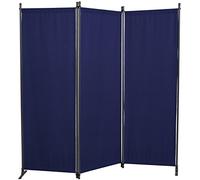 Angerer Paravent 3 pièces Tissu PE, Bleu, 165 x 2 x 165 cm, 630/006/04