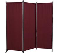Angerer Paravent 3 pièces Tissu PE, Bordeaux, 165 x 2 x 165 cm, 630/006/07