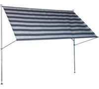 Angerer Store banne Manuel rétractable auvent téléscopique sans perçage, Inclinaison et Hauteur réglable, Rayures Gris foncé, 300 cm
