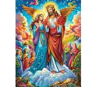 Anges avec des ailes dans un ciel magique 1000 Pieces Casse-tête Collectionneur En Carton Haute Densité Rêve magique de science-fiction Haute Difficulté Décoration Murale Cadeau Anniversaire Qualité P