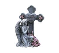Anges de Jardin Statue Extérieure, Lampes solaires commémoratives, Anges à énergie solaire pour le jardin extérieur, convient pour pelouse, patio, chemin, sentier, cimetière, parc, Noël, vacances