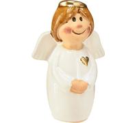 Anges en céramique 7 cm Blanc avec accents dorés - Idée de décoration & cadeau, lot de 6
