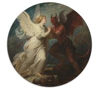 Anges et démons 1000 Pièces Puzzle Circulaire Jeu Mythologie Qualité Supérieure Cadeau Unique pour Adultes Et Enfants 1000pcs (67.5x67.5cm)