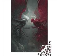 Anges et Démons Puzzle Le Combat de Dieu Puzzle Bois 1000 Pièces Puzzles pour Adultes Jeu Educatif Défi Jouets 1000pcs (75x50cm)