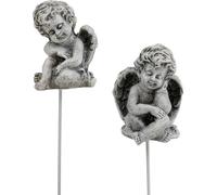 Anges Gris Connecteur 5cm - 5,5cm Set de 8, Figurines décoratives en polyrésine, résistant aux intempéries, pour décoration de tombe & commémoration
