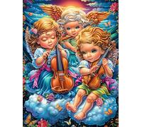 Anges Jouant de la Musique dans Les Nuages 1000 Pieces Casse-tête Expert Confirmé en Carton Haute Densité Épais Très Difficile Anti-Stress Loisir Créatif Cadeau Fête des Pères Premium 1000 PCS