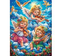 Anges Jouant de la Musique dans Les Nuages 1000 Pièces Puzzle Adulte en Carton Rigide Haute Qualité Très Difficile Haute Difficulté Anti-Stress Décoration Murale Idée Cadeau Premium 1000 PCS
