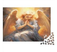 Anges pour Adultes Puzzles Belle Fille 1000 Pièces Décoration Intérieure Cadeaux d'anniversaire pour Noël Jeux Éducatifs Jeu De Défi Familial Tueur Ennuyeux 1000pcs (75x50cm)